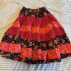 Pumpkin Patch Red and Black Floral twirl skirt